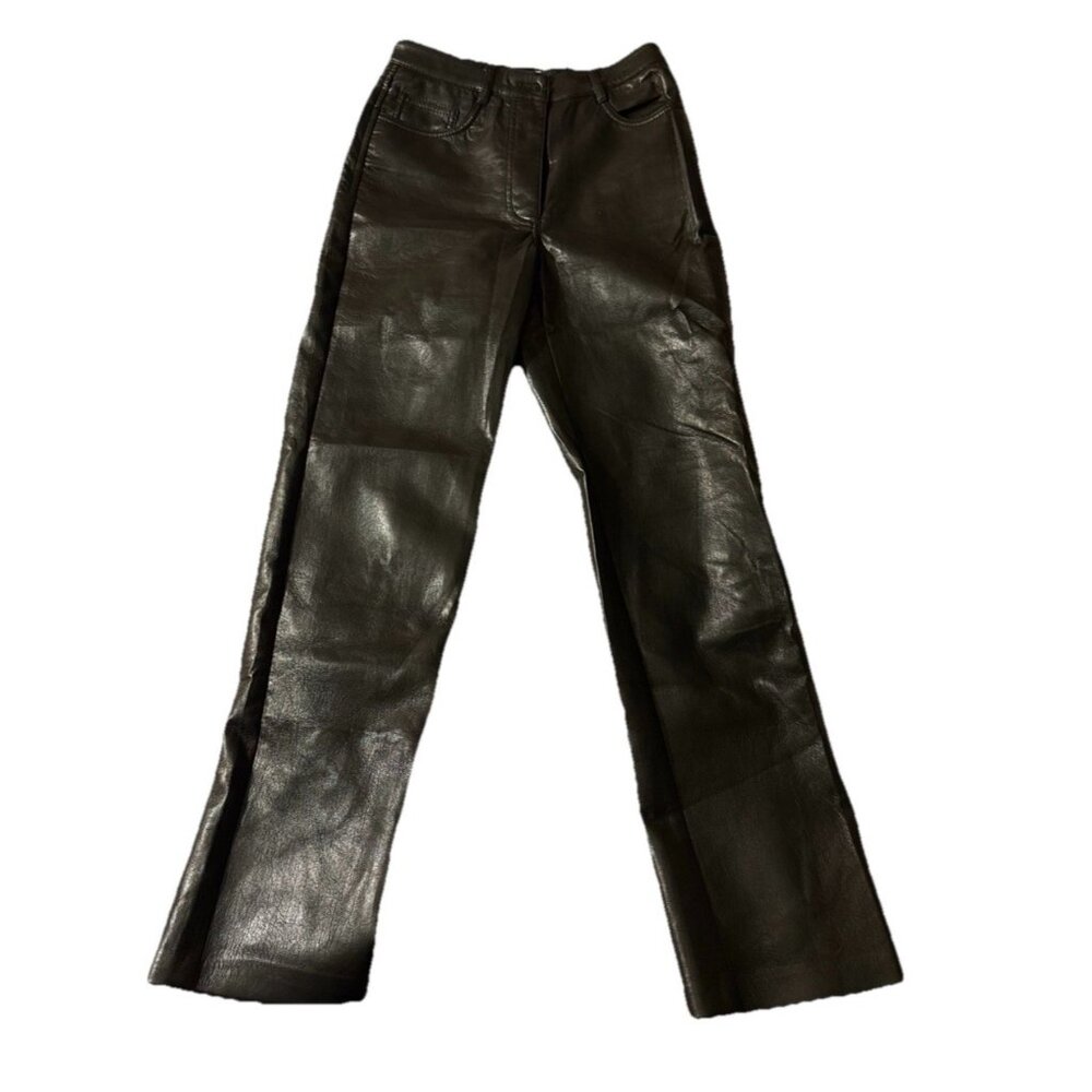 Wilfred Faux Leather Pants Womens 2 Straight Leg Vegan Black Melina High Rise